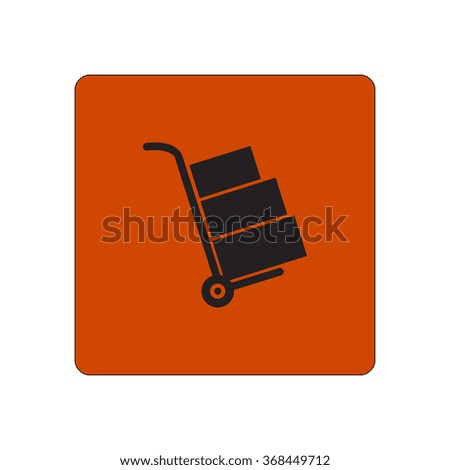 Truck with boxes icon.  Hand truck sign simbol.