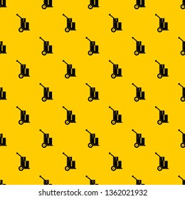 Truck with boxes pattern seamless vector repeat geometric yellow for any design