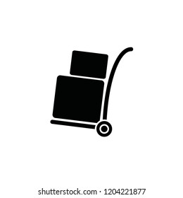Truck with boxes. vector icon