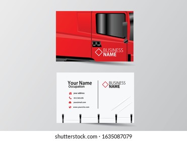 Truck Business Card. Visiting Card Template Two Sides