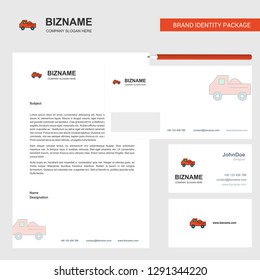 Truck  Business Letterhead, Envelope and visiting Card Design vector template