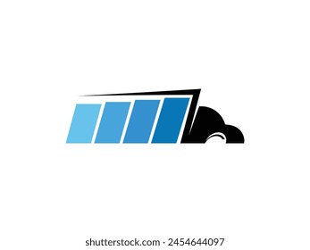 Truck business logo icon vector illustration. Speed delivery cargo symbol 