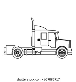 truck cab vehicle commerce outline