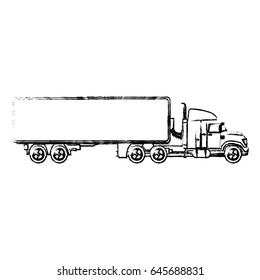 truck cabin container transport business sketch
