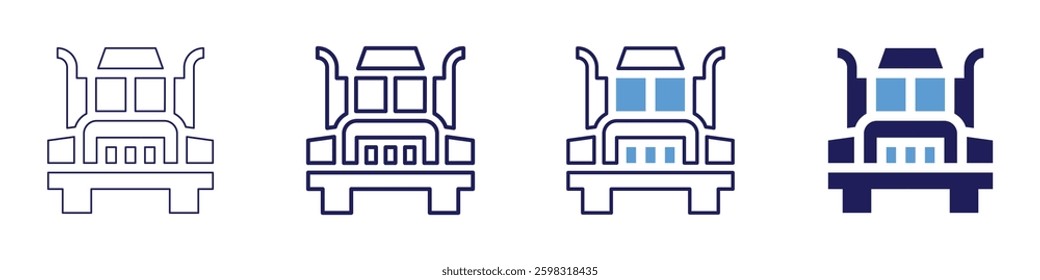 Truck camper icon in 4 different styles. Thin Line, Line, Bold Line, Duotone. Duotone style. Editable stroke.