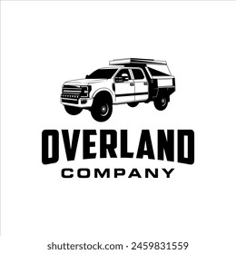 Truck camper logo with masculine style design