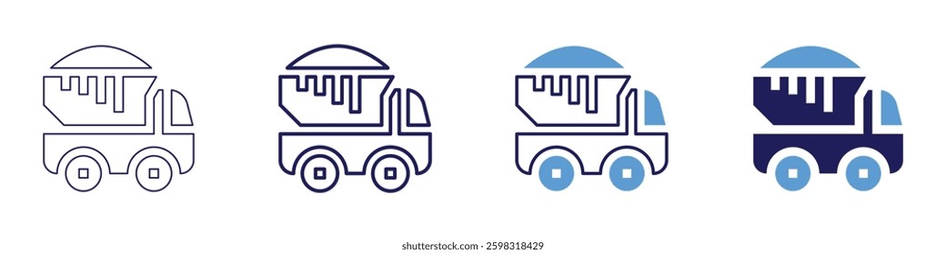Truck camper shell icon in 4 different styles. Thin Line, Line, Bold Line, Duotone. Duotone style. Editable stroke.
