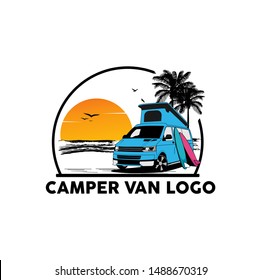 Truck And Camper Van Logo Set Illustration Vector2