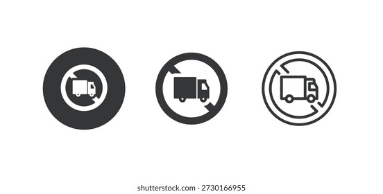 Truck can't pass icon. Multi series icon. Perfect pixel isolated on white background. Vector illustration