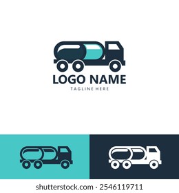 truck capsule logo design vector