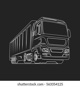 Truck car cargo freight logo template illustaration