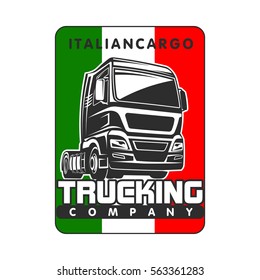 Truck car cargo italian freight logo template 