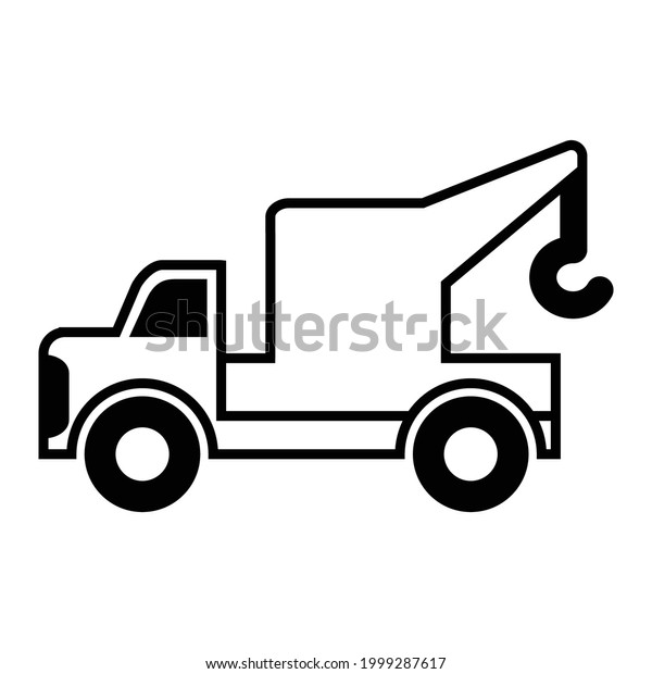 Truck, car crane\
icon vector on trendy\
design.