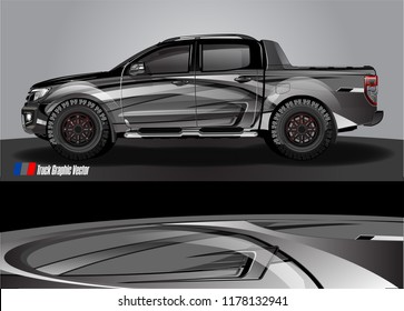 truck and car decal design vector kit. abstract background graphics for vehicle advertisement and vinyl wrap