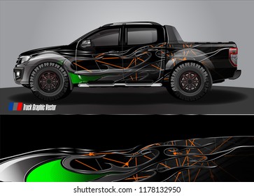 truck and car decal design vector kit. abstract background graphics for vehicle advertisement and vinyl wrap