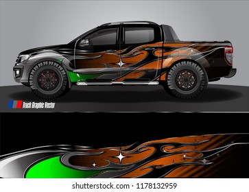 truck and car decal design vector kit. abstract background graphics for vehicle advertisement and vinyl wrap