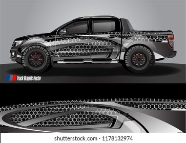 truck and car decal design vector kit. abstract background graphics for vehicle advertisement and vinyl wrap