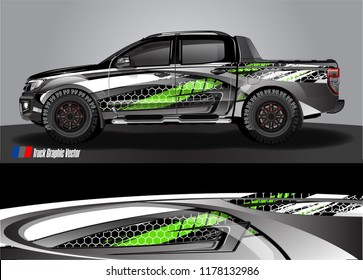 truck and car decal design vector kit. abstract background graphics for vehicle advertisement and vinyl wrap