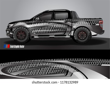 truck and car decal design vector kit. abstract background graphics for vehicle advertisement and vinyl wrap