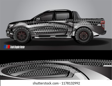 truck and car decal design vector kit. abstract background graphics for vehicle advertisement and vinyl wrap