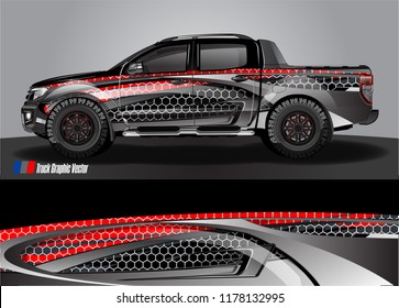 truck and car decal design vector kit. abstract background graphics for vehicle advertisement and vinyl wrap