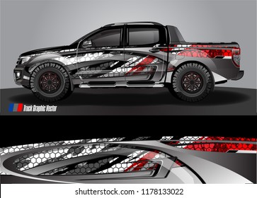 truck and car decal design vector kit. abstract background graphics for vehicle advertisement and vinyl wrap