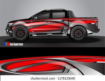 truck and car decal design vector kit. abstract background graphics for vehicle advertisement and vinyl wrap