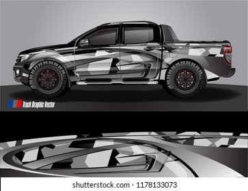 truck and car decal design vector kit. abstract background graphics for vehicle advertisement and vinyl wrap