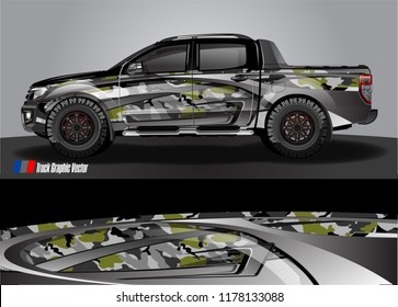 truck and car decal design vector kit. abstract background graphics for vehicle advertisement and vinyl wrap