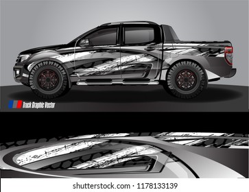 truck and car decal design vector kit. abstract background graphics for vehicle advertisement and vinyl wrap