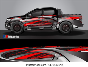 truck and car decal design vector kit. abstract background graphics for vehicle advertisement and vinyl wrap