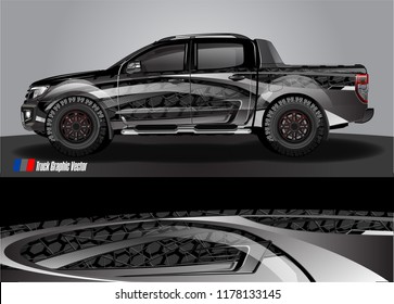 truck and car decal design vector kit. abstract background graphics for vehicle advertisement and vinyl wrap