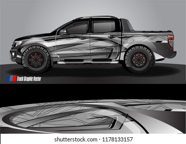 truck and car decal design vector kit. abstract background graphics for vehicle advertisement and vinyl wrap