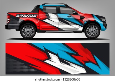 truck and car decal design vector kit. abstract background graphics for vehicle advertisement and vinyl wrap dekal
