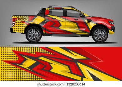 truck and car decal design vector kit. abstract background graphics for vehicle advertisement and vinyl wrap dekal
