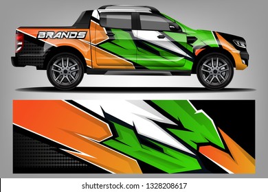 truck and car decal design vector kit. abstract background graphics for vehicle advertisement and vinyl wrap dekal