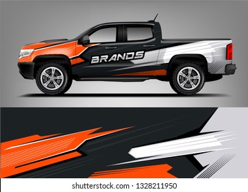 truck and car decal design vector kit. abstract background graphics for vehicle advertisement and vinyl wrap
