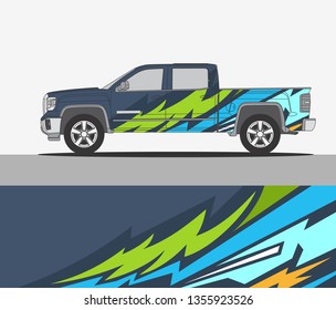 truck and car decal design vector. abstract background livery for vehicle vinyl wrap