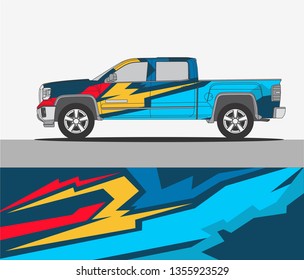 truck and car decal design vector. abstract background livery for vehicle vinyl wrap