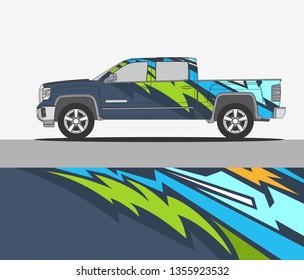 truck and car decal design vector. abstract background livery for vehicle vinyl wrap