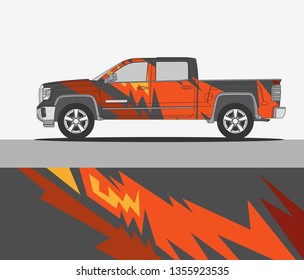 truck and car decal design vector. abstract background livery for vehicle vinyl wrap