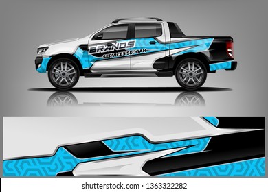 truck and car decal design vector kit. abstract background graphics for vehicle advertisement and vinyl wrap dekal
