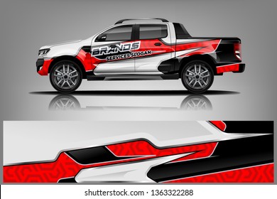 truck and car decal design vector kit. abstract background graphics for vehicle advertisement and vinyl wrap
