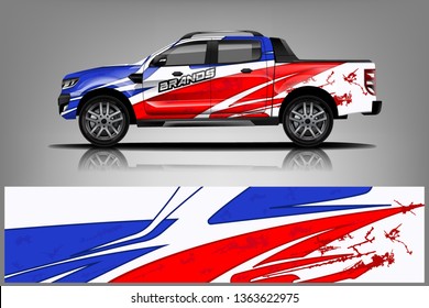 truck and car decal design vector kit. abstract background graphics for vehicle advertisement and vinyl wrap dekal
