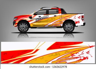 truck and car decal design vector kit. abstract background graphics for vehicle advertisement and vinyl wrap dekal
