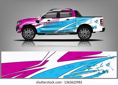 truck and car decal design vector kit. abstract background graphics for vehicle advertisement and vinyl wrap dekal
