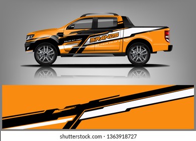 truck and car decal design vector kit. abstract background graphics for vehicle advertisement and vinyl wrap
