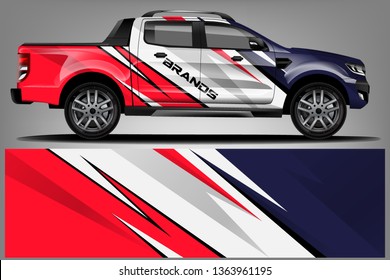 truck and car decal design vector kit. abstract background graphics for vehicle advertisement and vinyl wrap dekal
