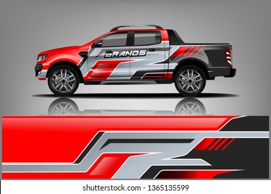 truck and car decal design vector kit. abstract background graphics for vehicle advertisement and vinyl wrap dekal
