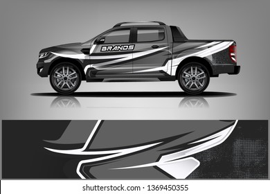 truck and car decal design vector kit. abstract background graphics for vehicle advertisement and vinyl wrap dekal
